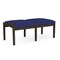 Lesro Lenox Wood 2 Seat Bench Wood Frame, Mocha, OH Cobalt Upholstery LW2001 - alternate 1